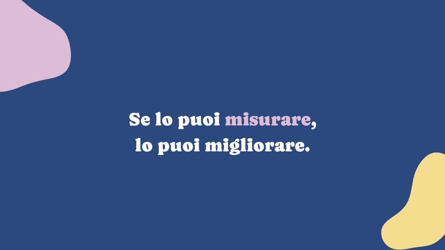 Se lo puoi misurare lo puoi migliorare